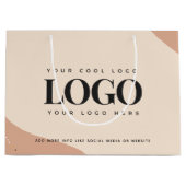 Peach Cream Gold Stippen - aangepaste Logo grote c Groot Cadeauzakje (Voorkant)