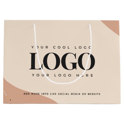 Peach Cream Gold Stippen - aangepaste Logo grote c Groot Cadeauzakje (Voorkant)