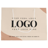 Peach Cream Gold Stippen - aangepaste Logo grote c Groot Cadeauzakje (Achterkant)