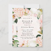 Peach Cream Hydrangeas Brunch & Bubbly Invitation (Devant)