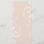 Peach & Creamy White Floral Swirl Menu Mariage (Dos)