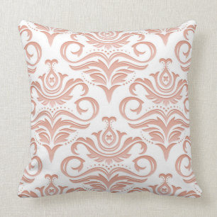 Peach Creme Damask Decorative Pillow Kussen
