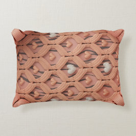 Peach Crochet Tiger Pattern Pillow Cover Accent Kussen