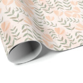 Peach Cute Floral Pastels Gift Cadeaupapier (Rol Hoek)