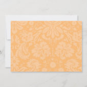 Peach Damask Bridal Shower-uitnodigingen Kaart (Achterkant)