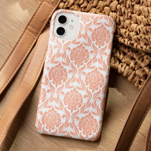 Peach Damask Pattern iPhone 15 Pro Max Hoesje