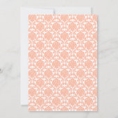Peach Damask Sweet Sixteen-uitnodigingen Kaart (Achterkant)