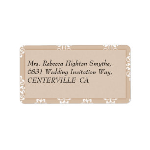 Peach Damask Wedding Etiket