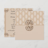 Peach Damask Wedding Kaart (Voorkant / Achterkant)