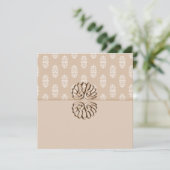 Peach Damask Wedding Kaart (Staand voorkant)