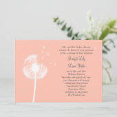 Peach Dandelion Faire-part de mariage (Debout devant)