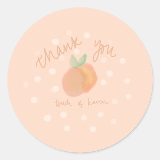 Peach dank u sticker (Voorkant)