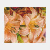 Peach Daylily Fleece Deken (Voorkant (Horizontaal))