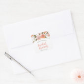 Peach Delicate Floral Bridal Brunch Vierkante Sticker (Envelop)