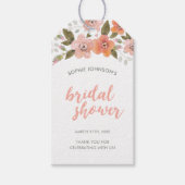Peach Delicate Floral Vrijgezellenfeest Cadeaulabel (Voorkant)