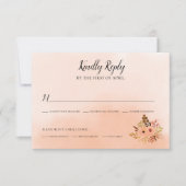 Peach Delight Ombre Wedding Carte RSVP (Devant)