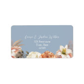 Peach & Dusty Blue Wedding Adres Label (Voorkant)