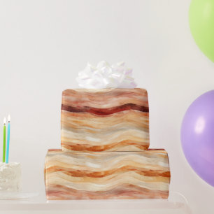 Peach Dusty Cream Waves Verjaardag Cadeaupapier