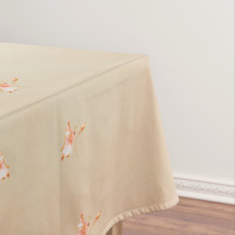 Peach elegant floral butterfly pattern tablecloth  tafelkleed