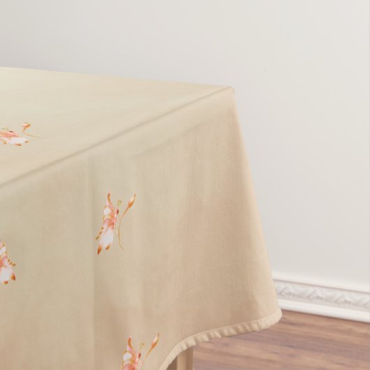 Peach elegant floral butterfly pattern tablecloth tafelkleed (Voorbeeld)