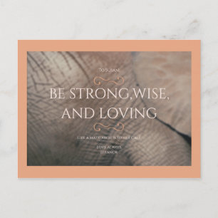 Peach Elephant Baby shower Briefkaart