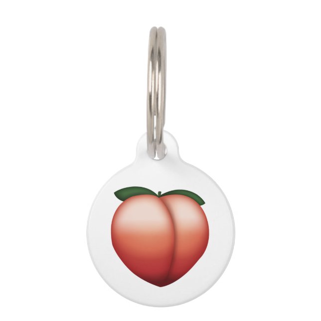 Peach - Emoji Huisdierpenning (Voorkant)