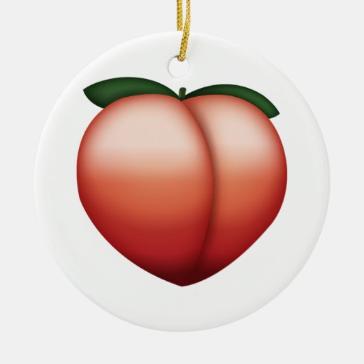 Peach - Emoji Keramisch Ornament (Voorkant)