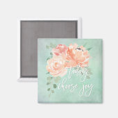 Peach en Aqua Inspirerend Quote Magneet (Voorkant / Achterkant)