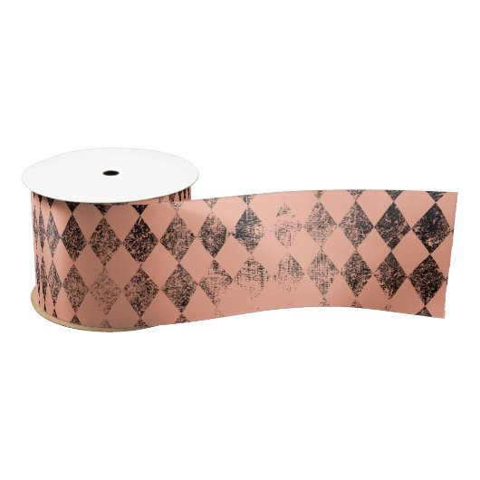 Peach en Black Distressed Harlequin Lint (Spoel)