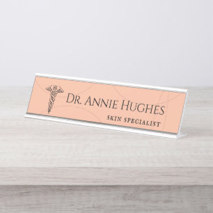 Peach en Cream Doctor Skin Specialist Bureau Naambordje