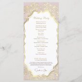Peach en Gold Monogram Huwelijksprogramma Programma (Achterkant)