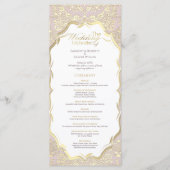 Peach en Gold Monogram Huwelijksprogramma Programma (Voorkant)