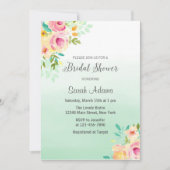 Peach en Mint bruids douche uitnodiging (Voorkant)