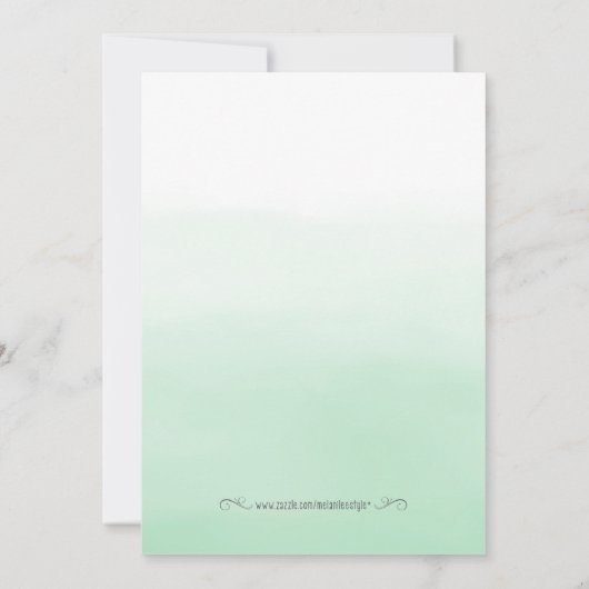 Peach en Mint bruids douche uitnodiging (Achterkant)