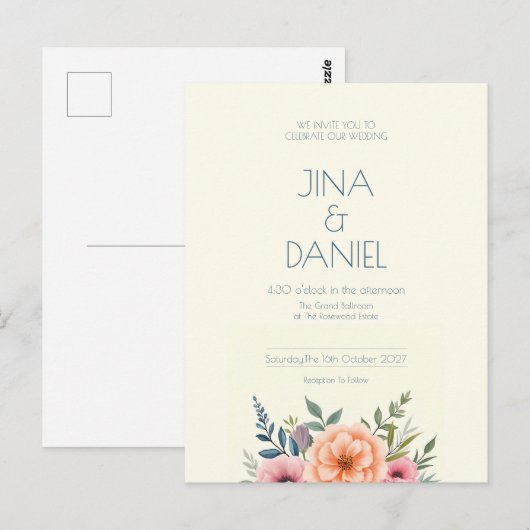 Peach en Petal Dream Briefkaart (Voorkant / Achterkant)
