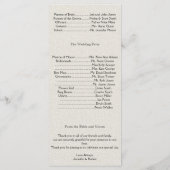 Peach en Sage Elegant Scroll Bruiloft Programma (Achterkant)