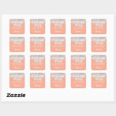 Peach en Silver Party Sticker voor gunsten (Vel)