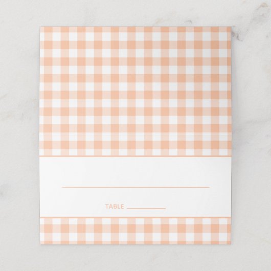 Peach en White Country Gingham (Buitenkant ongevouwen)