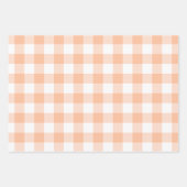 Peach en White Country Gingham Inpakpapier Vel (Voorkant 2)