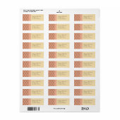 Peach et Orange Mariage damassé étiquette de adres (Feuille entière)