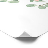 Peach et rose Aquarelle Affiche de bienvenue flora (Coin)