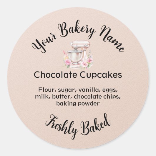 Peach Étiquette de cuisson à la maison (Devant)