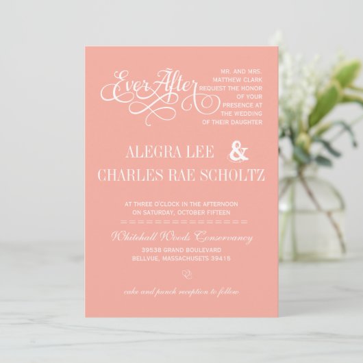 Peach EverAfter Invitation Chalkboard (Debout devant)