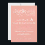 Peach EverAfter Invitation Chalkboard<br><div class="desc">Pêcher le faire-part de mariage sucré et sassy de tableau noir.</div>