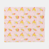 Peach Faced Lutino Lovebird Fleece Deken (Voorkant (Horizontaal))