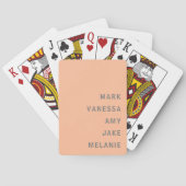 Peach Familienamen Monogram Minimalistische Grijze Pokerkaarten (Achterkant)