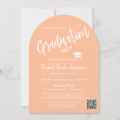 Peach Fizz Arch Photo Grad Invitation (Devant)