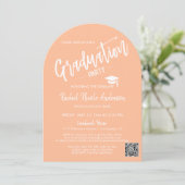 Peach Fizz Arch Photo Grad Invitation (Debout devant)