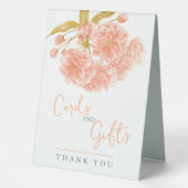 Peach fleurs fleurs mariage cartes de signe et cad (Recto)