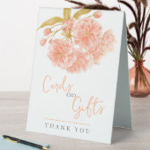 Peach fleurs fleurs mariage cartes de signe et cad (En SItu (Tableau))